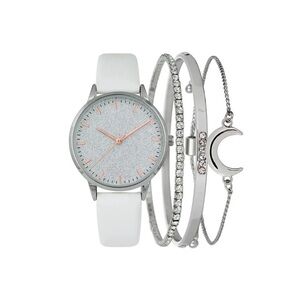 NWT I.N.C. International Concepts Women's White Strap Watch 35m Set